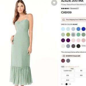 Azazie Justina Agave Bridesmaid Dress